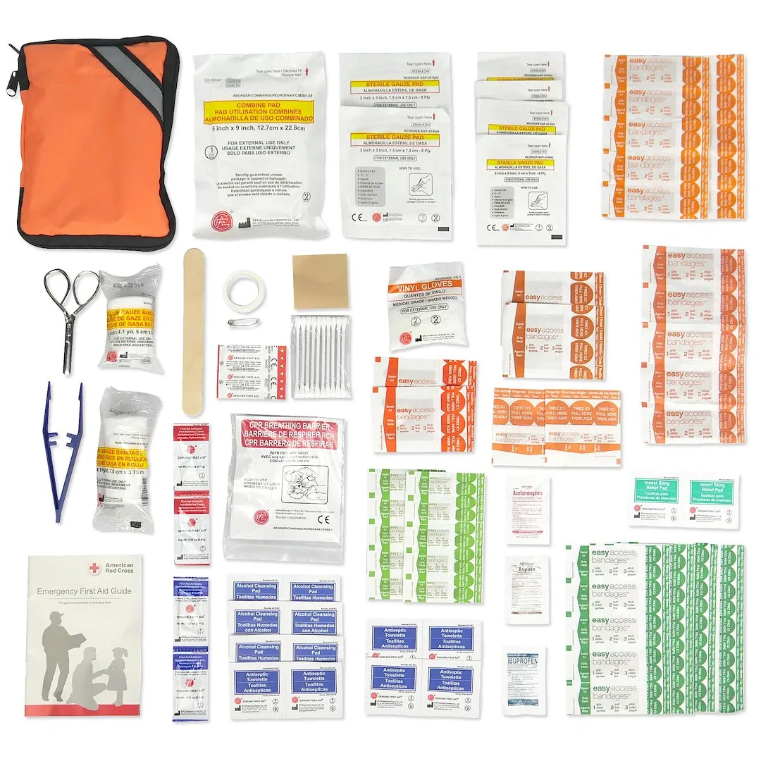 74002 – READY AMER First Aid Kit, Vinyl Zipper Carry Case 107 Piece Kit With Two Butterfly Wound Closures/ Twenty 3 I...